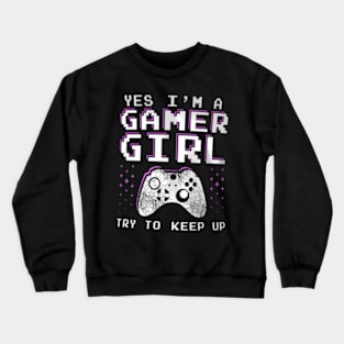 Gamer Girl  for Teens Video Gaming Crewneck Sweatshirt